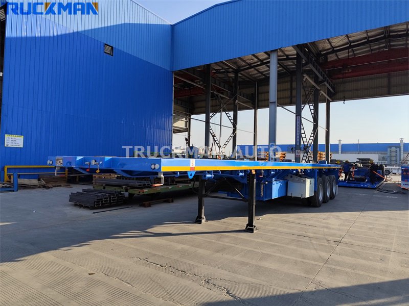 трехосный прицеп с плоской платформой tri axle flat deck trailer